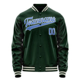 Custom Green Light-Blue Solid Color Varsity Letterman Jacket JA02240617JG186