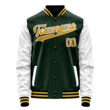 Custom Green Gold Solid Color Varsity Letterman Jacket JA02240617JG191