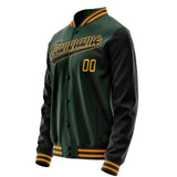 Custom Green Gold Solid Color Varsity Letterman Jacket JA02240617JG194