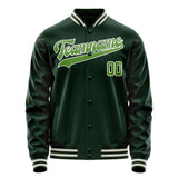 Custom Green Neon-Green Solid Color Varsity Letterman Jacket JA02240617JG196