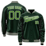 Custom Green Neon-Green Solid Color Varsity Letterman Jacket JA02240617JG196