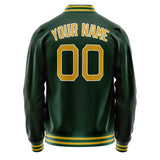 Custom Green Gold Solid Color Varsity Letterman Jacket JA02240617JG202