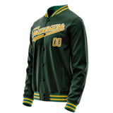 Custom Green Gold Solid Color Varsity Letterman Jacket JA02240617JG202