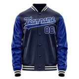 Custom Navy Royal Solid Color Varsity Letterman Jacket JA02240617KZ274