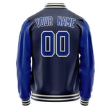 Custom Navy Royal Solid Color Varsity Letterman Jacket JA02240617KZ276