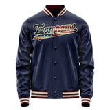 Custom Navy Cream Vintage Usa Flag Varsity Letterman Jacket JA02240617KZ278