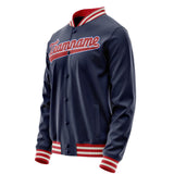 Custom Navy Red Solid Color Varsity Letterman Jacket JA02240617KZ280