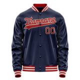 Custom Navy Red Solid Color Varsity Letterman Jacket JA02240617KZ282