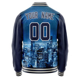 Custom Navy Navy 3D New York City Varsity Letterman Jacket JA02240617KZ289