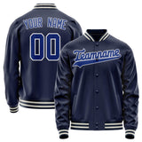 Custom Navy Royal Solid Color Varsity Letterman Jacket