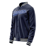 Custom Navy Royal Solid Color Varsity Letterman Jacket JA02240617KZ290