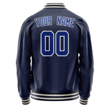 Custom Navy Royal Solid Color Varsity Letterman Jacket JA02240617KZ296