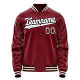 Custom Crimson White Solid Color Varsity Letterman Jacket JA02240617KZ509