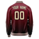 Custom Crimson Cream Solid Color Varsity Letterman Jacket JA02240617KZ510