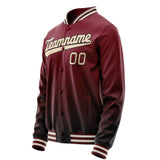 Custom Crimson Cream Solid Color Varsity Letterman Jacket JA02240617KZ510