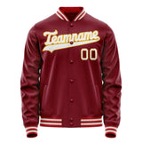 Custom Crimson White Solid Color Varsity Letterman Jacket JA02240617KZ522