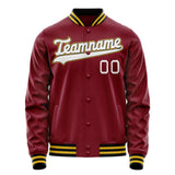 Custom Crimson White Solid Color Varsity Letterman Jacket JA02240617KZ524