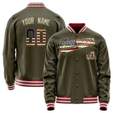 Custom Olive Cream Vintage Usa Flag Varsity Letterman Jacket JA02240617LH304