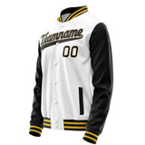 Custom White Black Solid Color Varsity Letterman Jacket JA02240617LH448