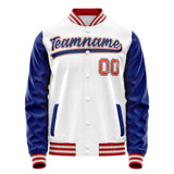 Custom White Royal Solid Color Varsity Letterman Jacket JA02240617LH449