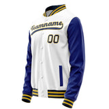 Custom White Royal Solid Color Varsity Letterman Jacket JA02240617LH451