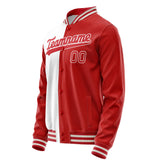 Custom White Red Split Varsity Letterman Jacket JA02240617LH455