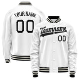 Custom White Black Solid Color Varsity Letterman Jacket JA02240617LH457