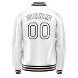 Custom White Black Solid Color Varsity Letterman Jacket JA02240617LH458