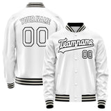 Custom White Black Solid Color Varsity Letterman Jacket JA02240617LH458