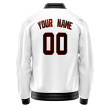 Custom White Black Solid Color Varsity Letterman Jacket JA02240617LH462