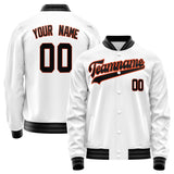 Custom White Black Solid Color Varsity Letterman Jacket JA02240617LH462