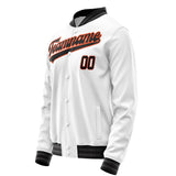 Custom White Black Solid Color Varsity Letterman Jacket JA02240617LH462