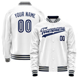 Custom White Navy Solid Color Varsity Letterman Jacket JA02240617LH464