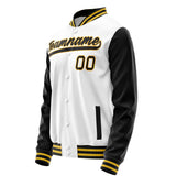 Custom White Black Solid Color Varsity Letterman Jacket JA02240617LH475