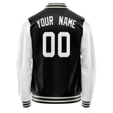 Custom Black White Solid Color Varsity Letterman Jacket JA02240617XF005