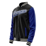 Custom Black Royal Solid Color Varsity Letterman Jacket JA02240617XF010