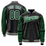 Custom Black Kelly-Green Solid Color Varsity Letterman Jacket