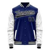 Custom Royal White Solid Color Varsity Letterman Jacket JA02240617XF542