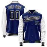 Custom Royal White Solid Color Varsity Letterman Jacket