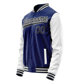 Custom Royal White Solid Color Varsity Letterman Jacket JA02240617XF542