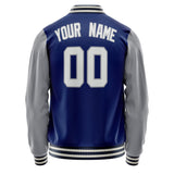 Custom Royal Gray Solid Color Varsity Letterman Jacket JA02240617XF543