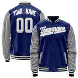 Custom Royal Gray Solid Color Varsity Letterman Jacket JA02240617XF543