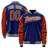 Custom Royal Brown Solid Color Varsity Letterman Jacket