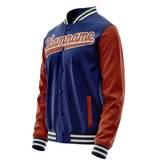 Custom Royal Brown Solid Color Varsity Letterman Jacket JA02240617XF544