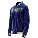 Custom Royal Black Solid Color Varsity Letterman Jacket JA02240617XF545