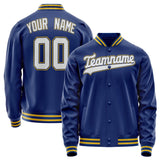 Custom Royal White Solid Color Varsity Letterman Jacket JA02240617XF548