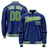 Custom Royal Neon-Green Solid Color Varsity Letterman Jacket JA02240617XF553