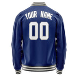 Custom Royal White Solid Color Varsity Letterman Jacket JA02240617XF554