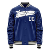 Custom Royal White Solid Color Varsity Letterman Jacket JA02240617XF554