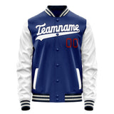 Custom Royal White Solid Color Varsity Letterman Jacket JA02240617XF556